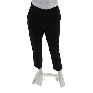 Beta Brand Mens High Rise Zip Up Slim Leg Dress Pants Black Size Large